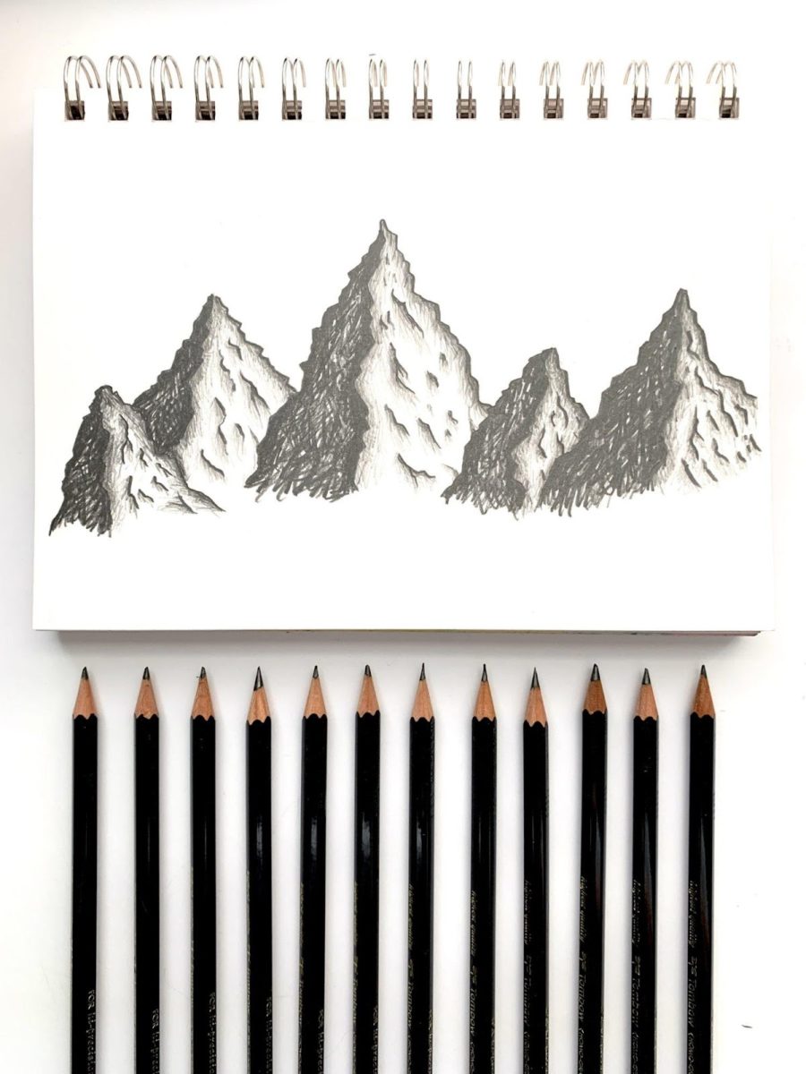 Simple Mountains Outline Illustration - Graphics | Motion Array
